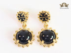 Black and gold dangles