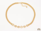 Gold plated alphabet link chain necklace