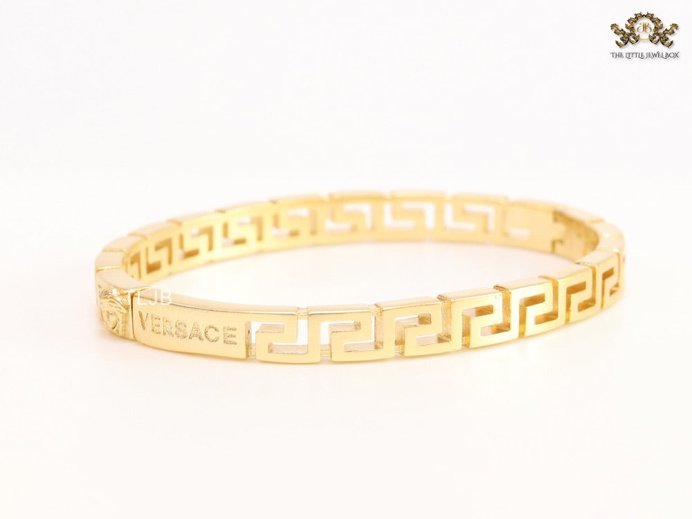 Gold plated Medusa Greca Bracelet