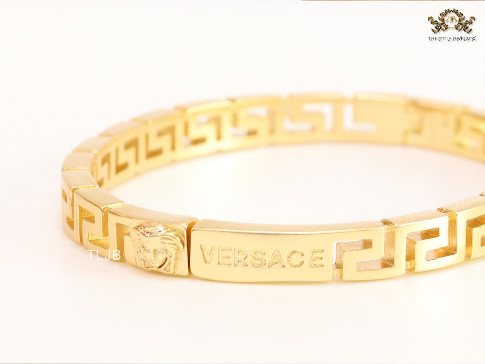 Gold plated Medusa Greca Bracelet