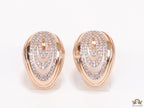 Rose gold oval cz earrings