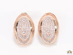 Rose gold oval cz earrings