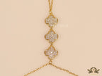 Gold plated cz clover palm chain
