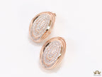 Rose gold oval cz earrings