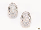 Platinum oval cz earrings