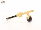 Half and Half Medusa gold Bracelet with hanging ball