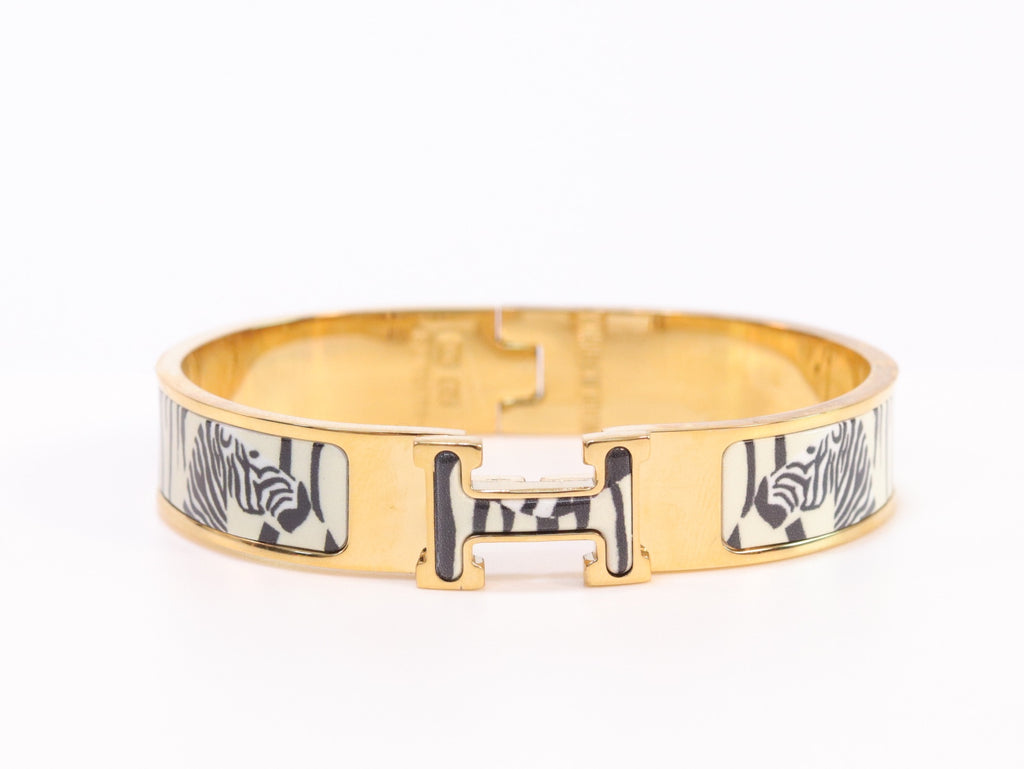 Alphabet H zebra print bracelet