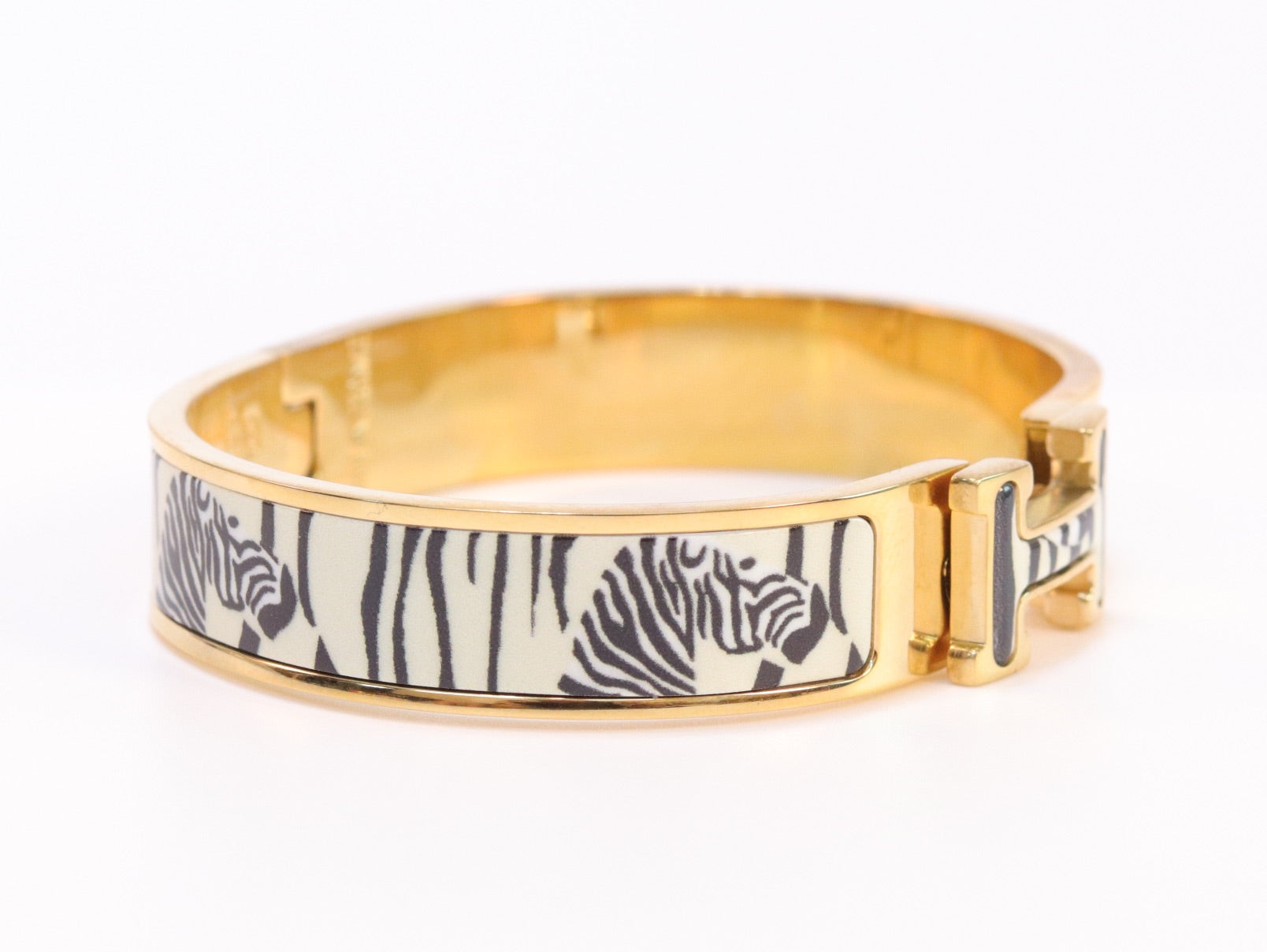 Alphabet H zebra print bracelet