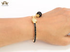 Half and Half Medusa gold Bracelet with hanging ball