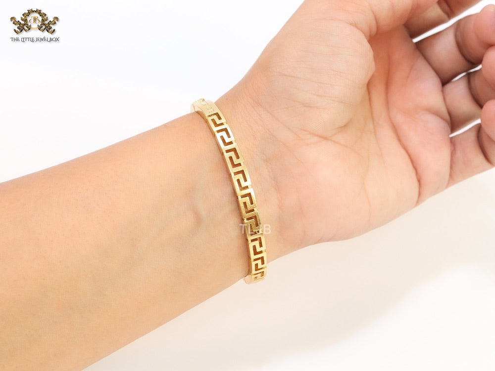 Gold plated Medusa Greca Bracelet
