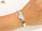 Alphabet P Platinum open bracelet