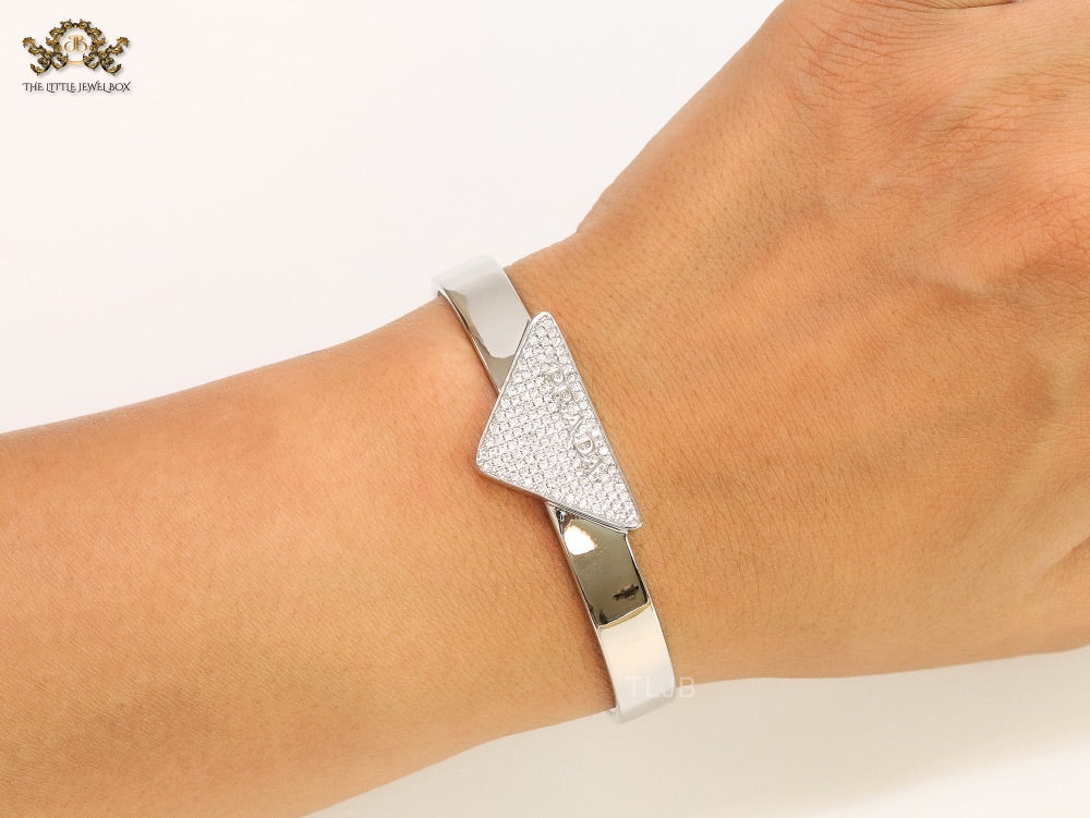 Alphabet P Platinum open bracelet