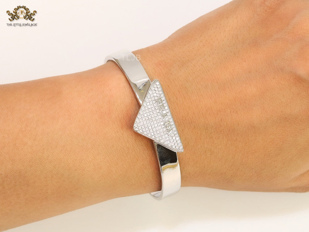 Alphabet P Platinum open bracelet