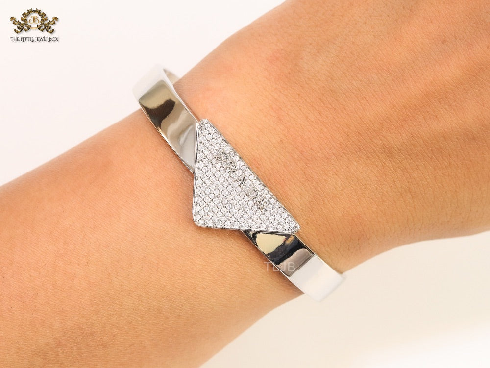 Alphabet P Platinum open bracelet