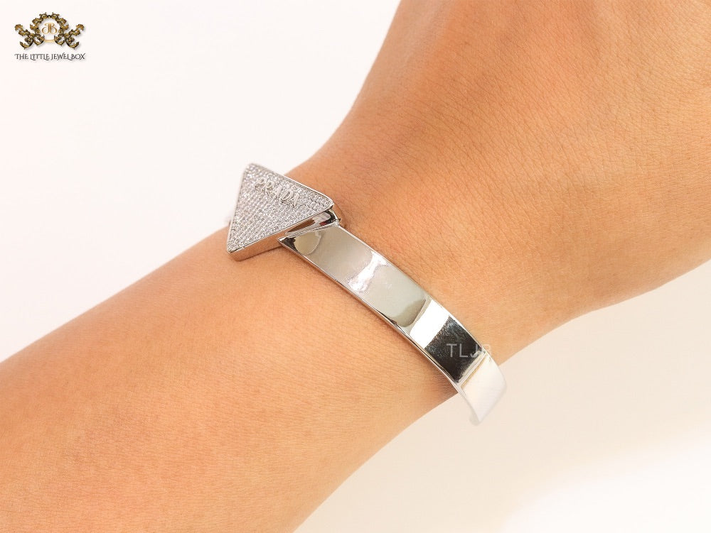 Alphabet P Platinum open bracelet