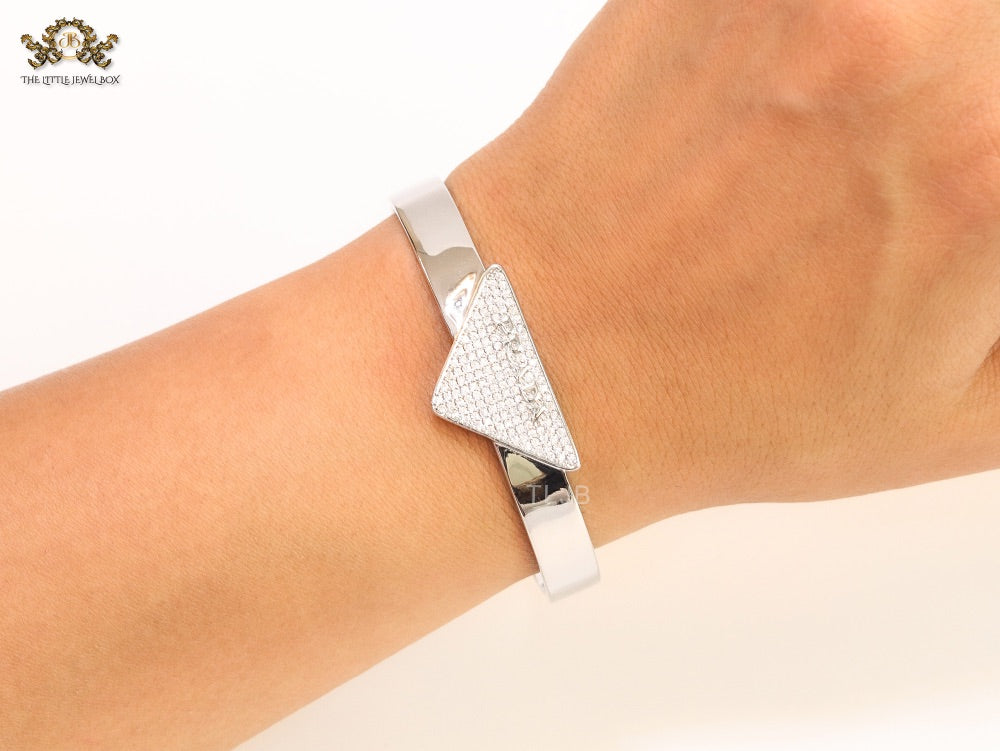 Alphabet P Platinum open bracelet