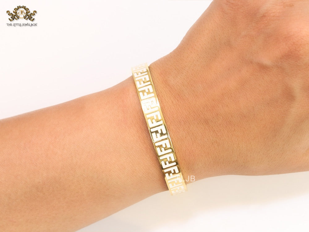 White Double F Gold Bracelet