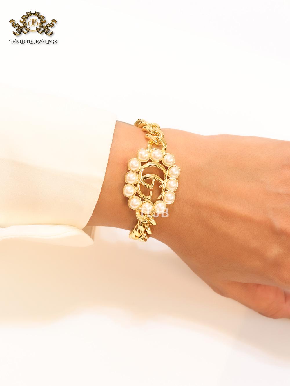 Double G link gold bracelet