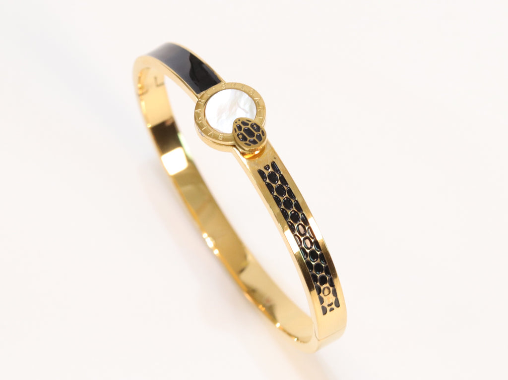Half textured gold & black band