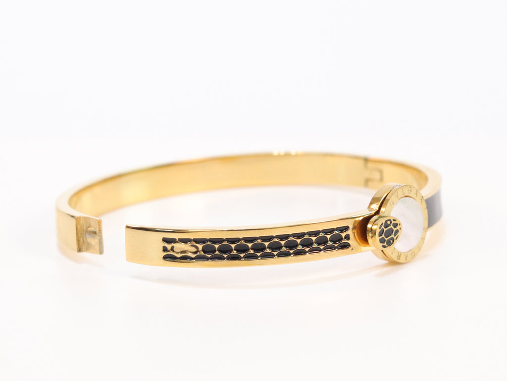 Half textured gold & black band