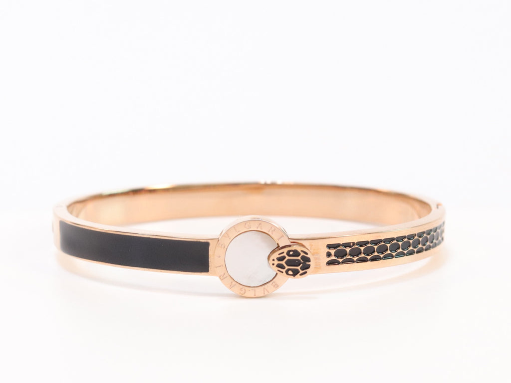 Half textured rose gold & black band
