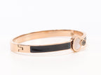 Half textured rose gold & black band