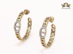 Alphabet CD rustic hoops with cz-28mm