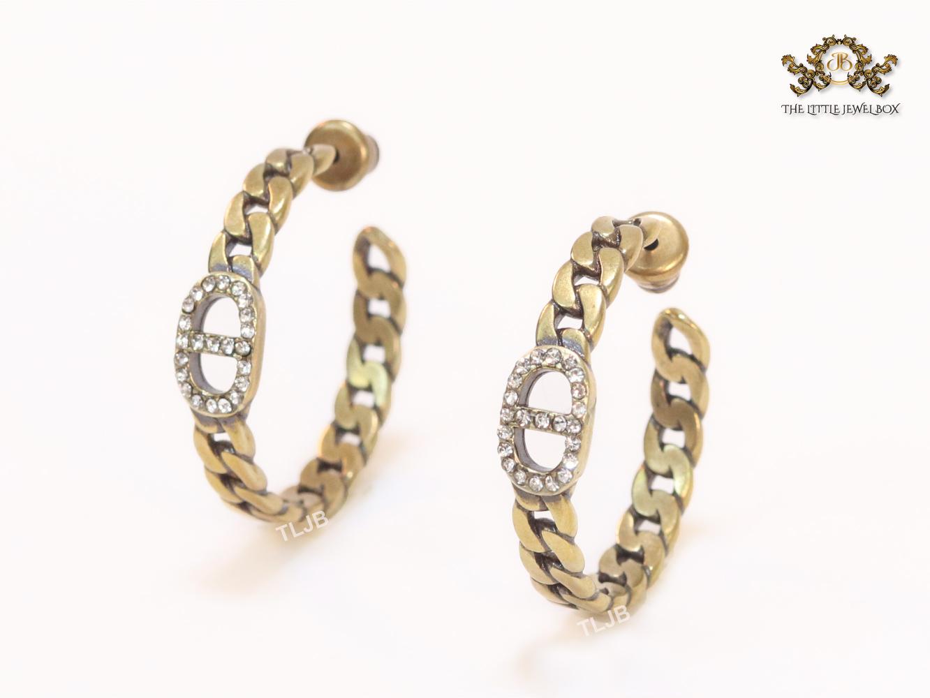 Alphabet CD rustic hoops with cz-28mm