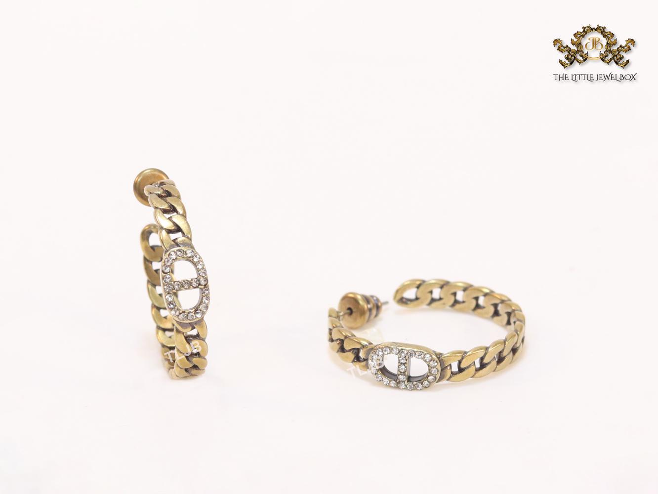 Alphabet CD rustic hoops with cz-28mm