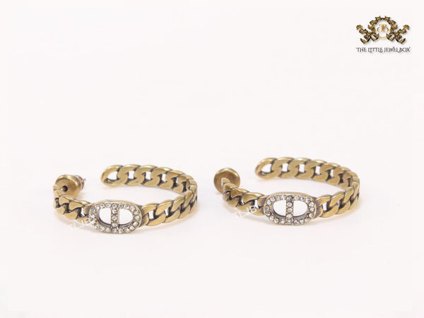 Alphabet CD rustic hoops with cz-28mm