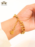 Alphabet CD gold link chain bracelet