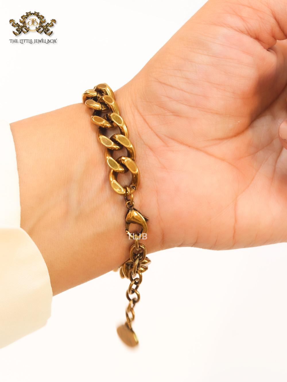 Alphabet CD rustiq link chain bracelet