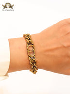 Alphabet CD rustiq link chain bracelet