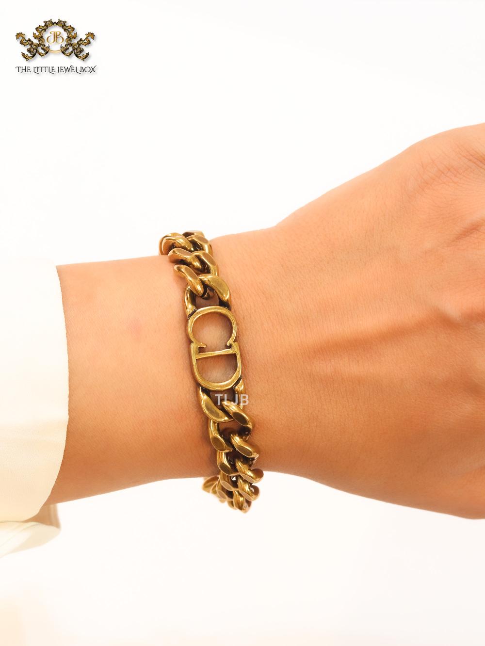 Alphabet CD rustiq link chain bracelet