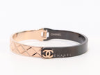 Half n Half rose gold black cross band style bracelet
