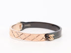 Half n Half rose gold black cross band style bracelet