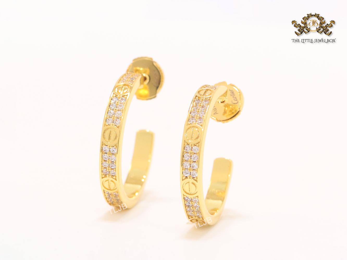 Stone and screw Cz hoops 27MM