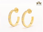 Stone and screw Cz hoops 27MM