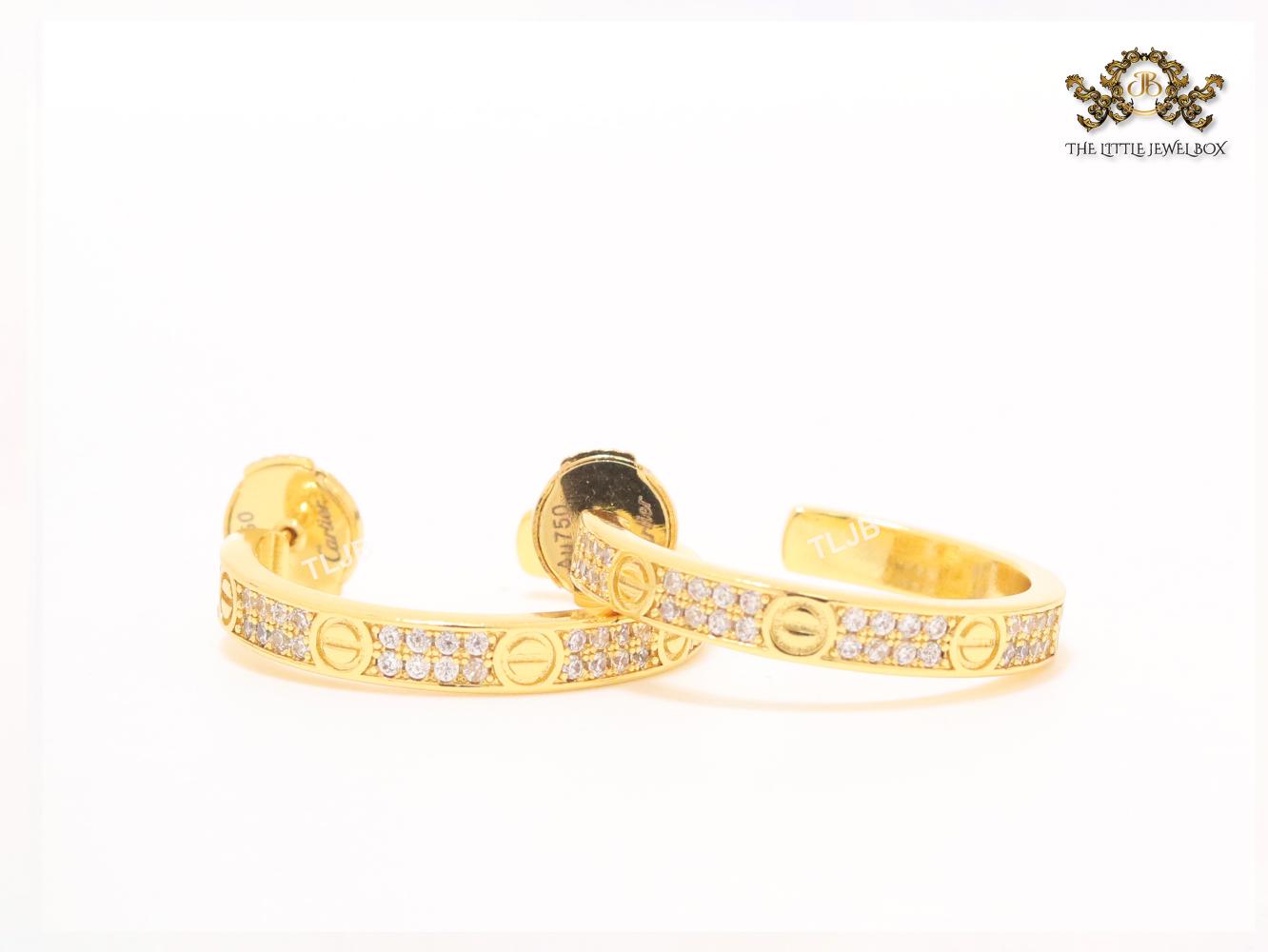 Stone and screw Cz hoops 27MM