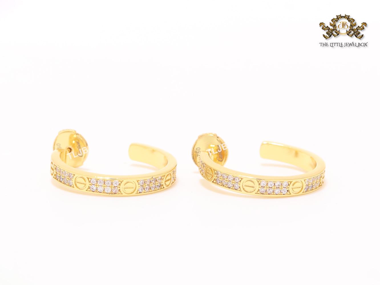 Stone and screw Cz hoops 27MM