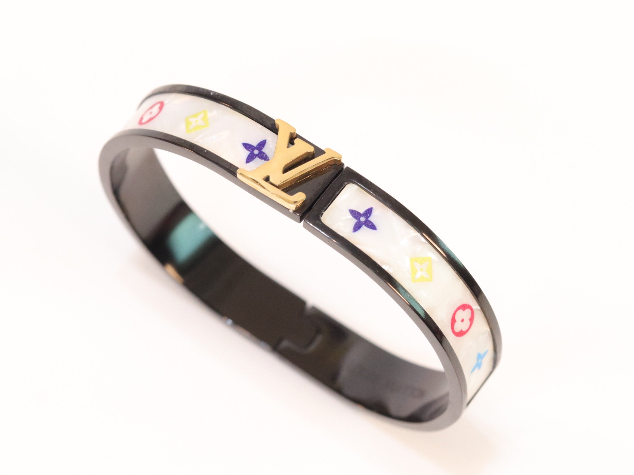 Black & white band with alphabets bracelet