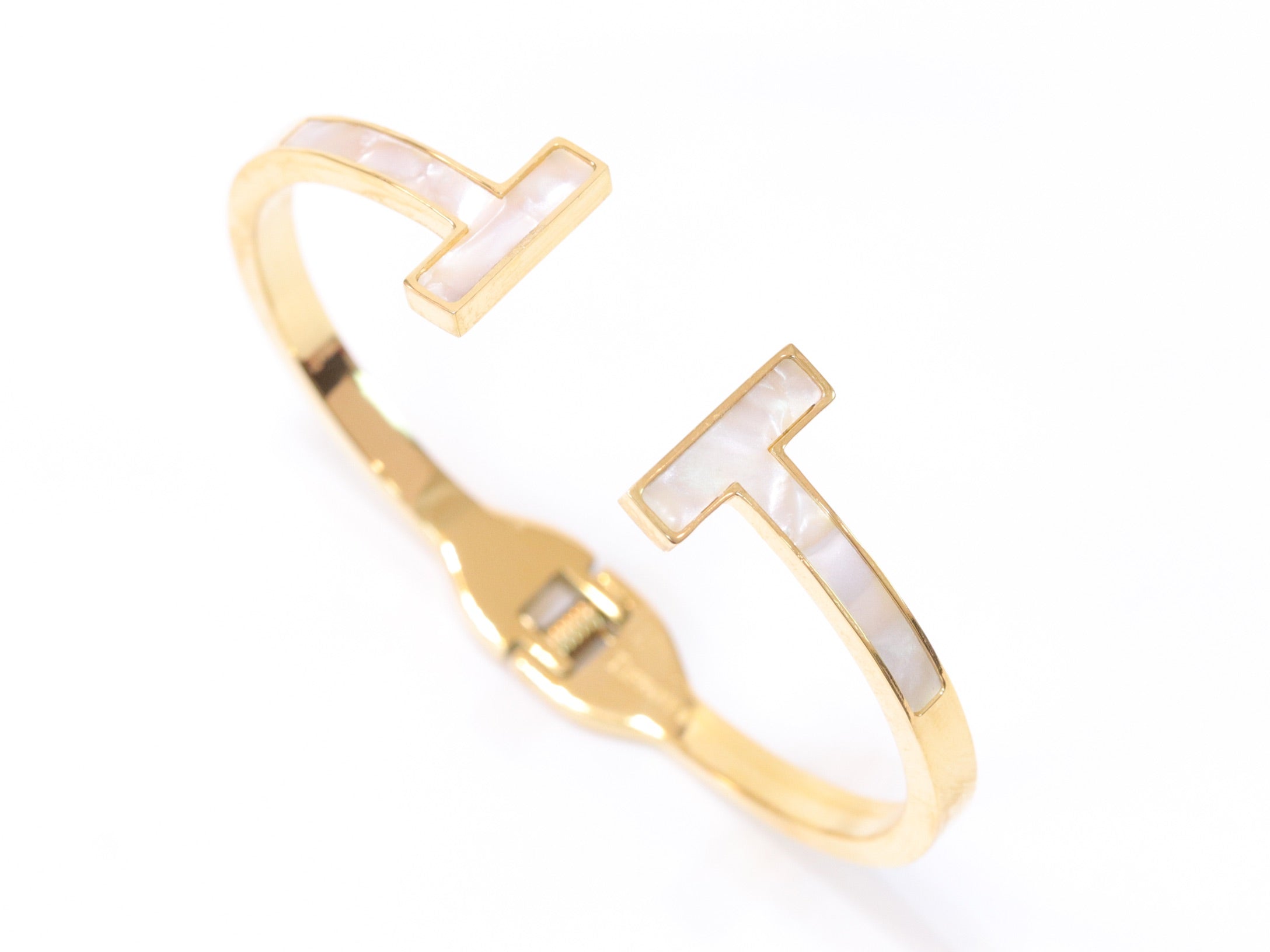 Classic gold and white band bracelet
