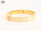 White Double F Gold Bracelet
