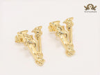 Alphabet V studs with floral details- small 20MM