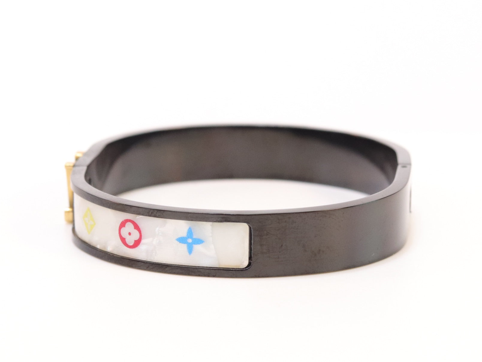 Black & white band with alphabets bracelet