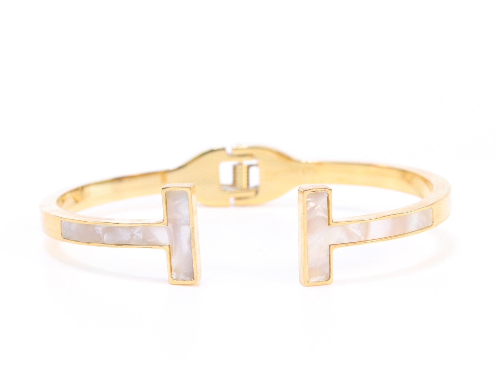Classic gold and white band bracelet