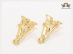 Alphabet V studs with floral details- small 20MM