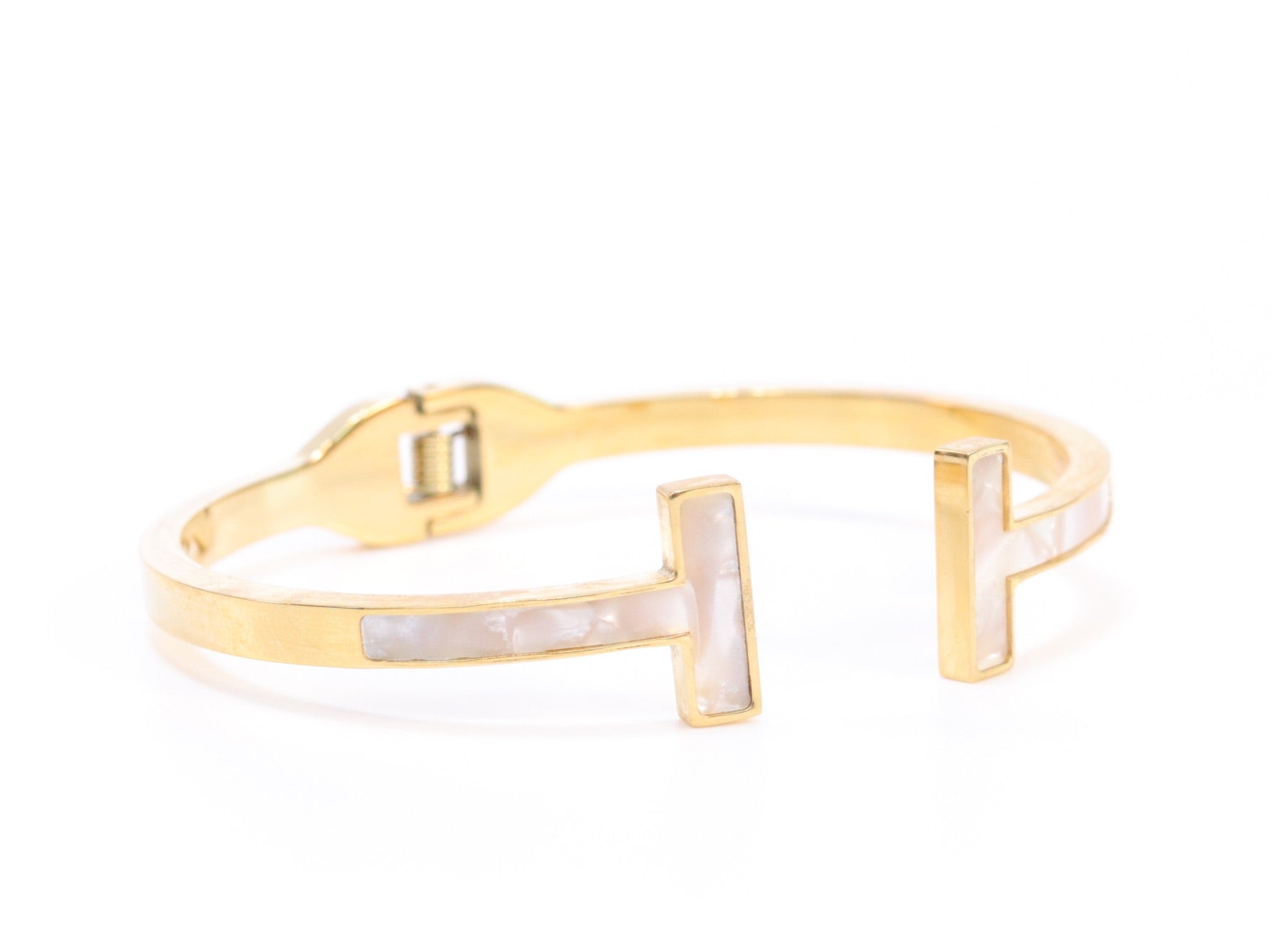 Classic gold and white band bracelet