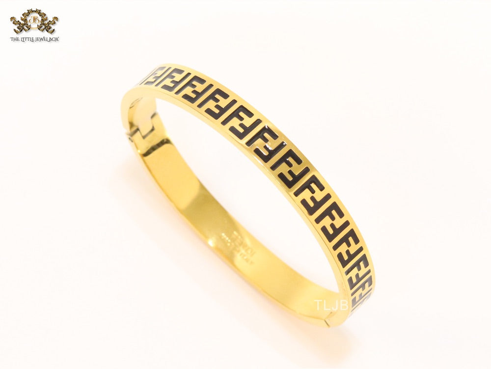 Black Double F Gold Bracelet