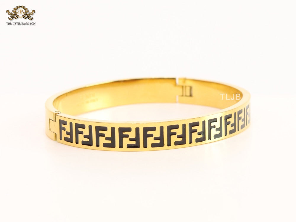 Black Double F Gold Bracelet
